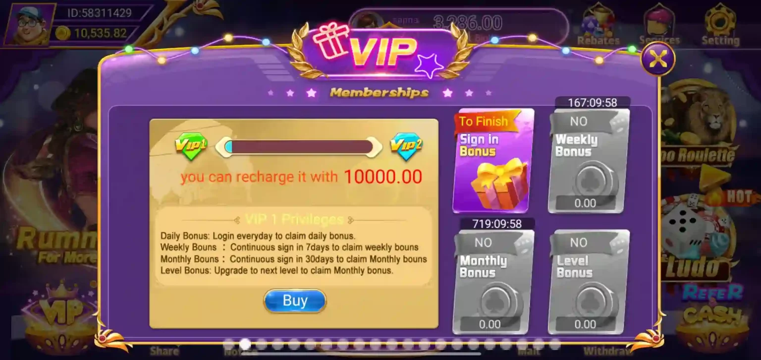Rummy Dhan App VIP Program