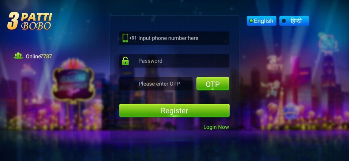Teen Patti Bobo App And Click On Register